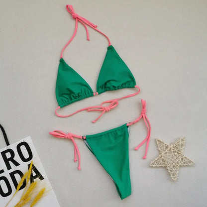 Gianna | Women’s Sexy Multicolor Bikini Set with Halter Tie