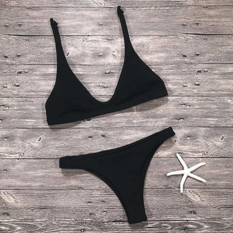 Chloe | Women’s Minimalist Solid Bikini Swimwear