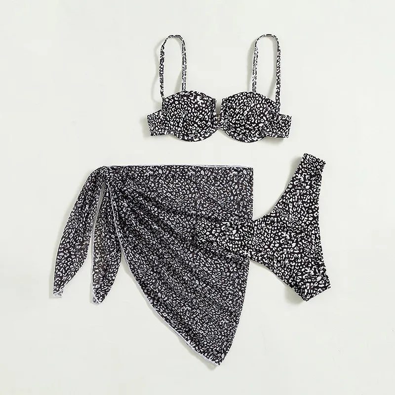 Savannah | Floral 3-Piece Bikini Set with Cover-Up Dress
