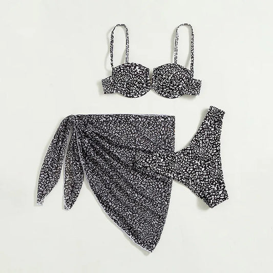 Savannah | Floral 3-Piece Bikini Set with Cover-Up Dress