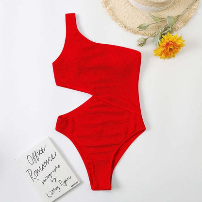 Naomi | Women’s Solid One-Shoulder Swimsuit – Elegant One-Piece