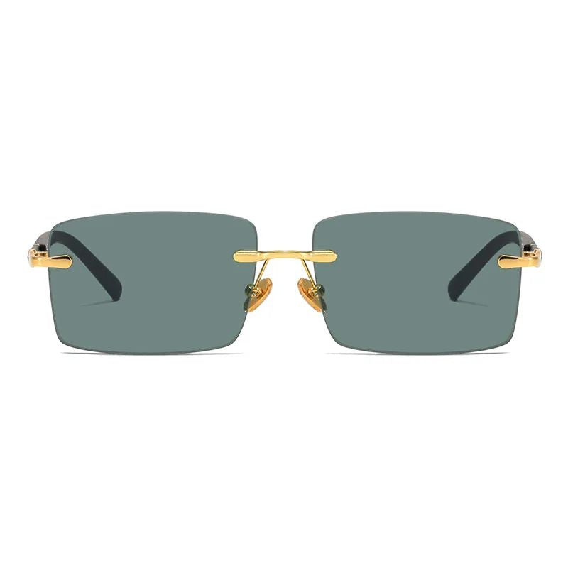 Crystal Lens Rimless Sunglasses