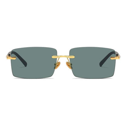 Crystal Lens Rimless Sunglasses