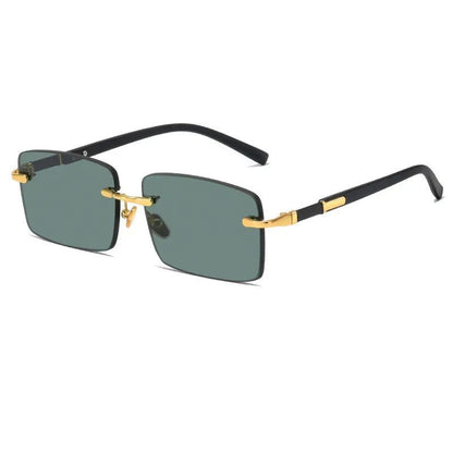 Crystal Lens Rimless Sunglasses