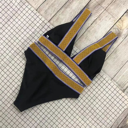 Haven | Colorblock High-Waist Triangle Bikini