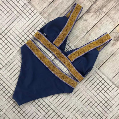 Haven | Colorblock High-Waist Triangle Bikini