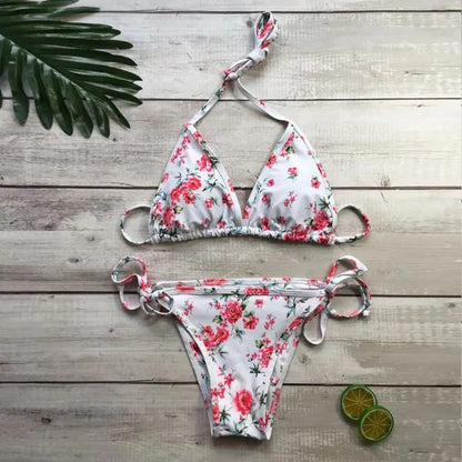 Serena Tropical Halter Bikini Set