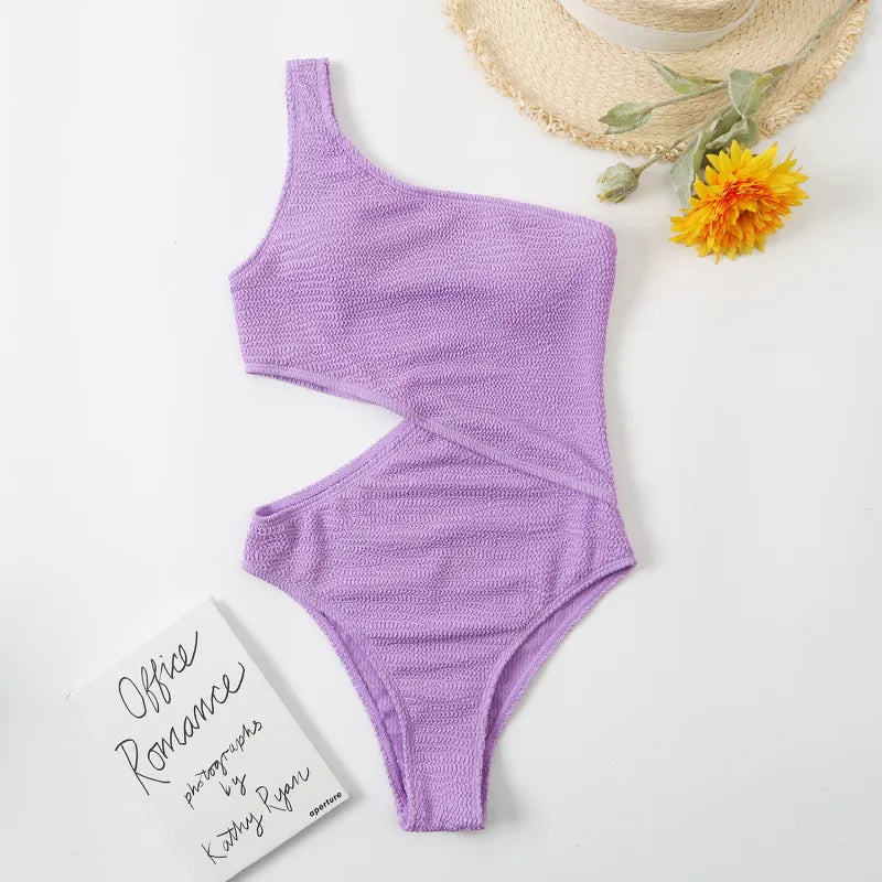 Naomi | Women’s Solid One-Shoulder Swimsuit – Elegant One-Piece