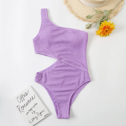 Naomi | Women’s Solid One-Shoulder Swimsuit – Elegant One-Piece