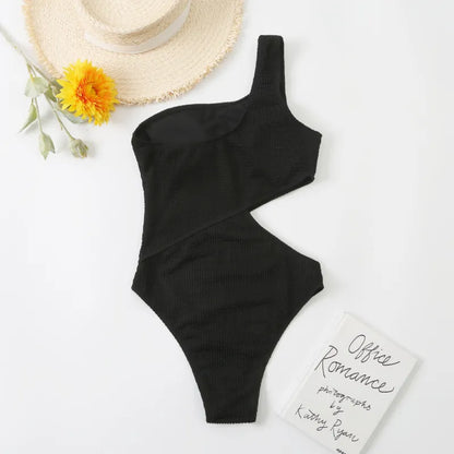 Nova | Women’s One-Shoulder One-Piece Swimsuit – Solid Color