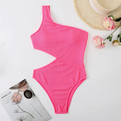 Naomi | Women’s Solid One-Shoulder Swimsuit – Elegant One-Piece