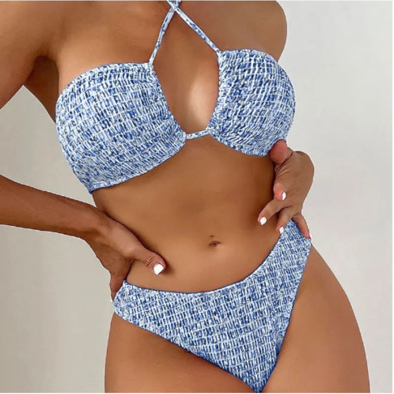 Zinnia | Summer Flowers Print Pleated Swimsuit