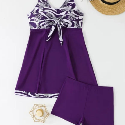 Serenity | Women’s Modest Tankini Swimsuit – Skirted Split Boxer Design