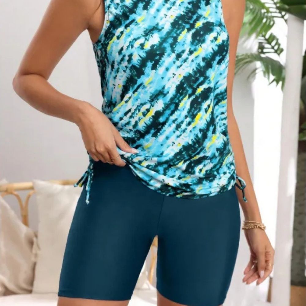 Caroline | Women’s Slimming Tankini – High Waist Boxer Two-Piece Set