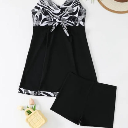 Serenity | Women’s Modest Tankini Swimsuit – Skirted Split Boxer Design